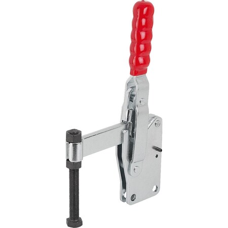 Kipp Toggle Clamp, Vertical Foot, Std, F1=5400, Fixed Clamping Spindle M16X150, Steel Zinc Plated,  K1244.05400